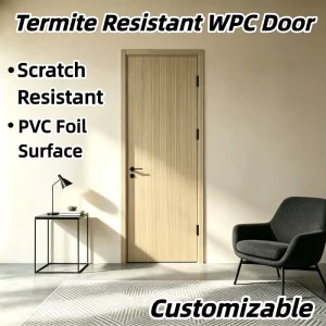 Anti Mold Temperature Stable WPC Interior Door 45mm Slab for Housing Project
