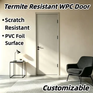 Anti Pest Humidity Stable WPC Interior Door 45mm Slab for Guest Room Project Custom Specification