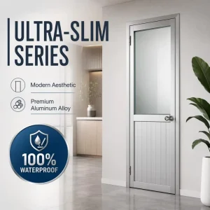 Anti-Rust Coated Narrow Aluminum Frame Partition Door