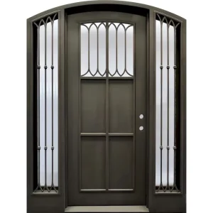 Anti-Rust Galvanized-Frame Decorative Iron Door for Residential Villa Courtyard
