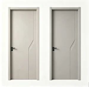 Anti-Scratch Wear-Resistant Postmodern Glulam Wooden Interior Door Sound Insulation Swing Style for Bedroom and Villa