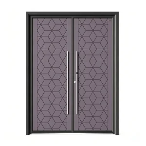 Anti-Theft Aluminum Alloy Smart Lock Swing Front Entry Door for Apartments and Villas