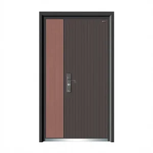Anti-Theft Aluminum Alloy Steel-Frame Smart-Lock Swing Front Entry Door for Apartment or Villa Exterior Use
