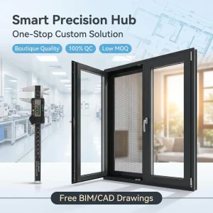 Anti-Theft Bar Reinforced Glass Aluminum Casement Windows for Ground-Floor Residential Use