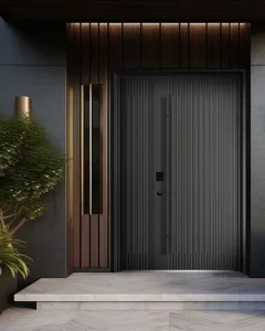 Anti-Theft Cast Aluminum Exterior Entrance Security Door for Apartment or Villa