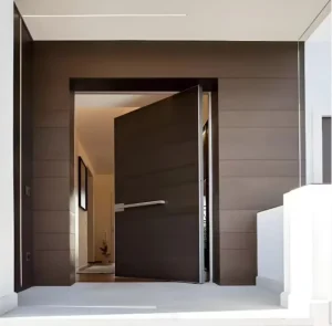 Anti-Theft Soundproof Waterproof Solid Wood Pivot Door Stainless Steel Exterior Outdoor Villa Hotel