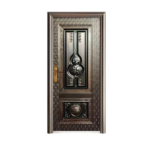 Antique Copper Finish Steel Residential Entrance Door