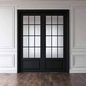 Apartment and Hotel Aluminum Glass French Swing Entrance Double Doors