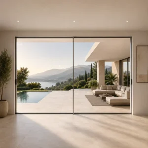 Apex Series Thermal Break Panoramic Sliding Glass Door with Triple Glazing for Modern Villas