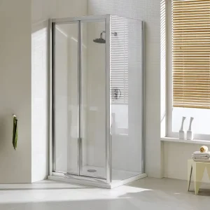 Arc Sliding Shower Door with Corner Entry, Transparent Pattern, Sector