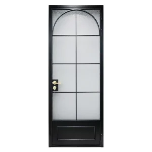 Arch Retro Vintage Style Aluminum Glass Door Waterproof Arched Single Leaf Front Swing Door