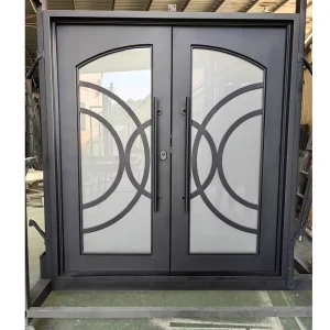 Arch Top Exterior Entry Double Swing Door