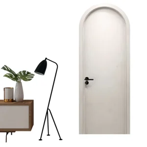 Arched Solid Wood Composite Interior Bedroom Door with French Style Finished Surface