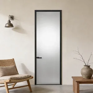 Architectural Grade Aluminum Glass Swing Door Modern Minimalist Interior Bathroom Door for Hotels