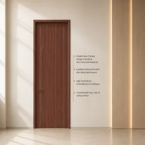 Asian-Inspired Paint-Free Composite Interior Door with Carved Pattern Bedroom Door