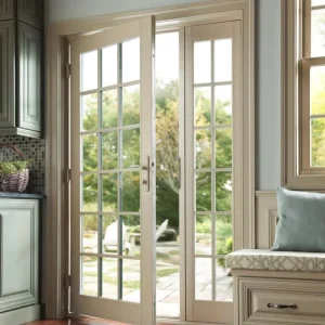 Australia Standard Wood-Clad Aluminum Double Swing Door With Automatic Gate and 4M Door Swing