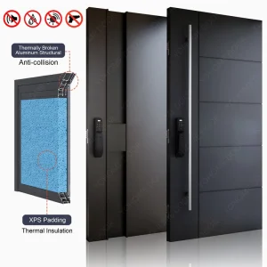 Australian Standard Aluminum Residential Smart Security Front Door