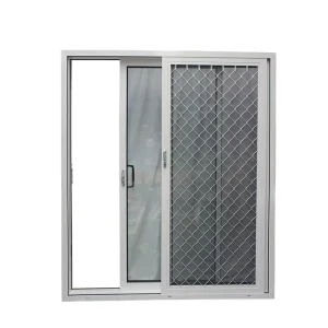 Australian Standard Aluminum White Frame Color Sliding Door Double Glazed with Security Fly Screen