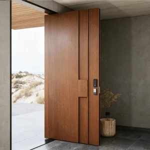 Australian Standards Front Entrance Walnut Wood Door for House or Villa
