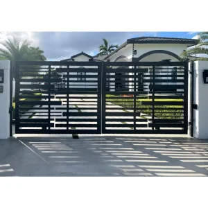 Automatic Aluminum Driveway Gate with Motor, Double Swing Design