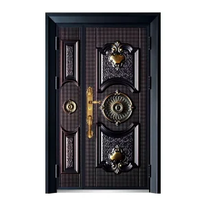 Automatic Anti-Collision Copper Finish Cast Aluminum Door for Rural and Suburban Homes