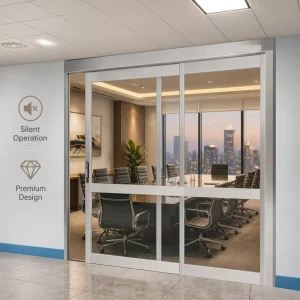 Automatic Electric Sensor Sliding Glass Door for Hotel, Office, and Commercial Building Entrances