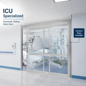 Automatic Electric Sliding Glass Door with Touchless Sensor for ICU Hospital Clean Rooms