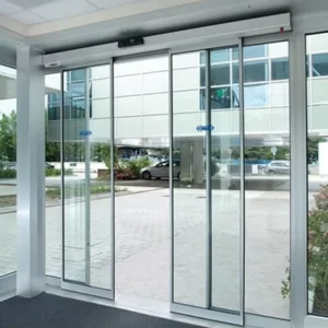 Automatic Windproof Aluminum Glass Sliding Door System with Motor Operator and Remote Control for Hospital, Airport, Mall, Outdoor