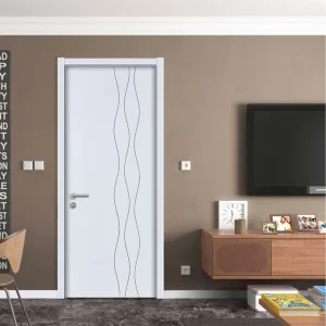 B1036 Victorian Solid Wood Soundproof Unpainted Veneer Door for Bedroom, Living Room, Bathroom, Villa, Kitchen, Apartment