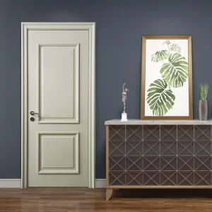 B1095 European Minimalist White Solid Wood Single-Leaf Side Door with Sound Insulation for Bedrooms, Hotels, Schools and Bathrooms