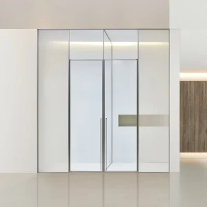 BJ-004 T-Shaped 304 Stainless Steel Waterproof Bathroom Partition for Wet-Dry Separation Shower Room Pivot Profile for Hotels
