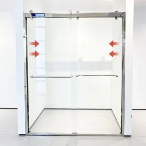 BJW504 Shower Enclosure Modern Hotel 304 Stainless Steel Tempered Glass Frame 8mm Thick Double Sliding Shower Door