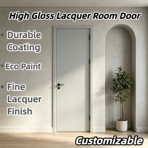 Baking Paint Interior Door Set Solid Wood Core Eco Friendly Soundproof Swing Door for Hotel Apartment Renovation