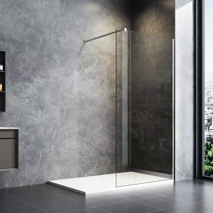 Bathroom Aluminum Profile Fixed Frameless Walk-In Glass Shower Door Screen