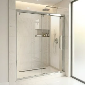 Bathroom Framed Sliding Glass Shower Cabin Sliding Door 8mm Clear Glass Modern Design Factory
