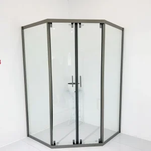 Bathroom Frameless Folding Shower Door with Tempered Glass