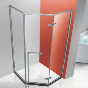 Bathroom Hinge Shower Cubicle Door with 8mm Diamond Tempered Glass and Stainless Steel Frame