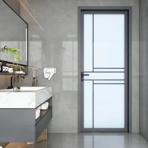 Bathroom Toilet Aluminum Alloy Glass Ultra-Narrow Kitchen Interior Swing Door