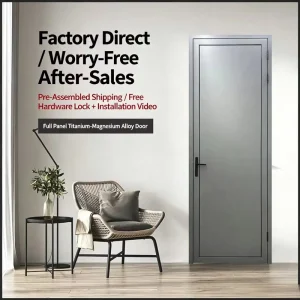 Bathroom and Kitchen Doors, Aluminum Alloy Panels, 1.2 Double-Sided Finish, Single-Leaf Swing Doors