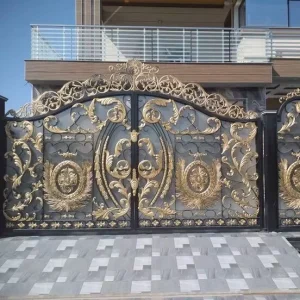 Bespoke Double Swing Doors, European-Style Wrought Iron, for House and Villa Entryways