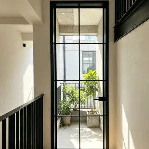 Bespoke Minimalist Narrow Profile Aluminum Swing Door Silent Waterproof Anti mildew Tempered Steel Glass Apartment Bathroom