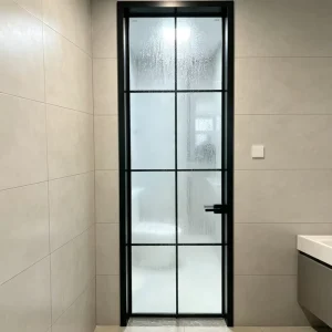 Bespoke Narrow Profile Aluminum Swing Door Silent Waterproof Anti-Mildew Tempered Steel Minimalist Kitchen Bathroom Apartment