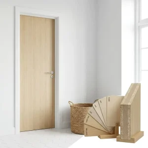 Bionic Wood Grain Veneer Carved Interior Door for Bedroom, Home, Hotel, Bathroom, Kitchen and Prefab Villa