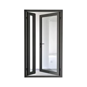 Minimalist Design Aluminium Frame Tempered Glass Casement Doors Swing Doors with Door Operator