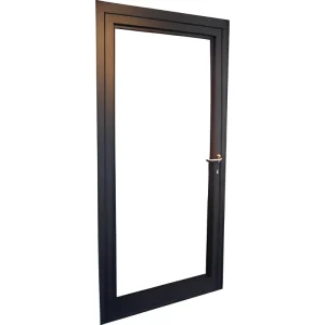 Black Frame Minimalist Swing Door for Kitchen and Living Room Partition