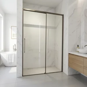 Black Frame Sliding Shower Door, Custom Size, OEM Factory Direct, for Apartment and Construction Projects