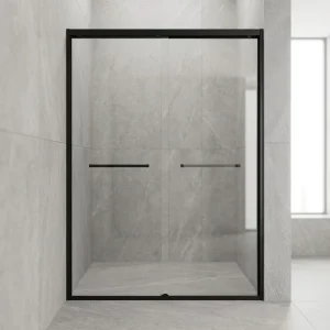 Black High End Modern Glass Shower Enclosures with Sliding Mechanism 8mm Thick for Hotel Use