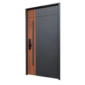 Black Long-Handle Smart-Lock Aluminum Exterior Security Villa Door