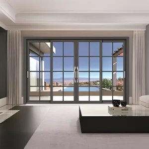 Black Narrow Frame Invisible Sliding Door with Frosted Glass for Office, Bathroom, and Living Room