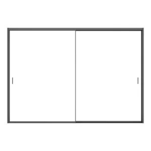 Black Tempered Glass Panel Sliding Door for Kitchen with Concealed Track